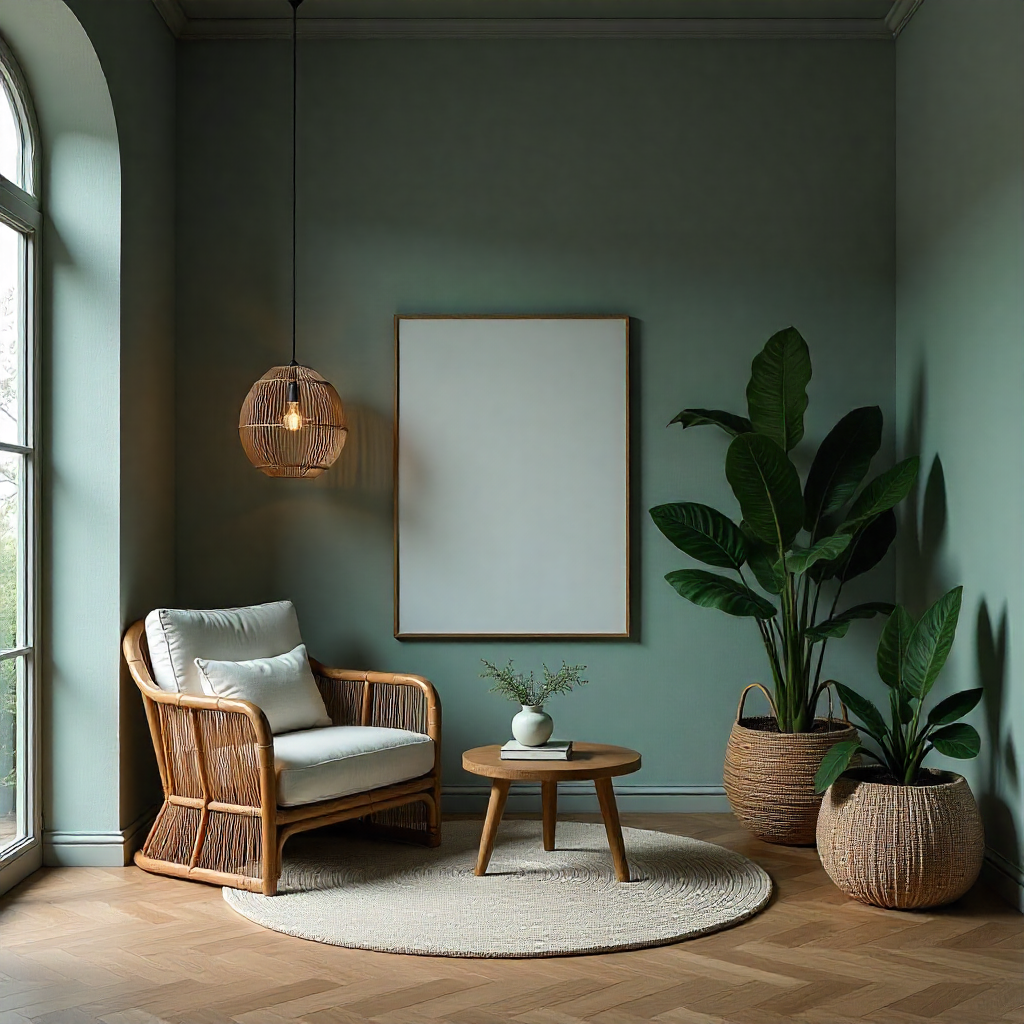 Moodboard with linen, oak, and stone samples